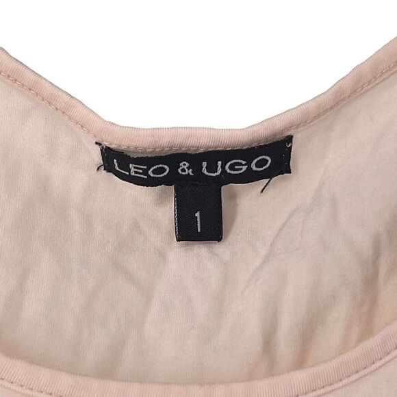 Leo & Ugo Tank Top Set Camisole Scoop Neck Size 1 US XS Blush Pink Black Set - Picture 3 of 5